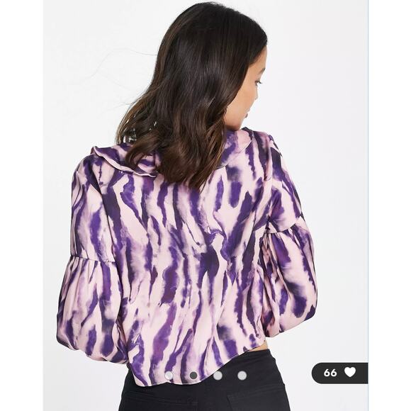 Topshop Love At First Scroll Blouse Womens 4‎ Tie Dye Fairycore Bohemian Whimsy - Picture 13 of 14